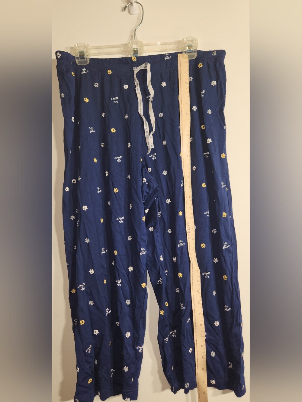 XL Life Is Good. Paw Print Cotton Modal Soft Pajama Pants